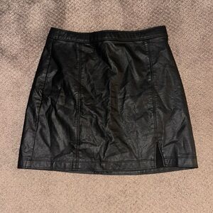 Abercrombie & Fitch black leather mini skirt